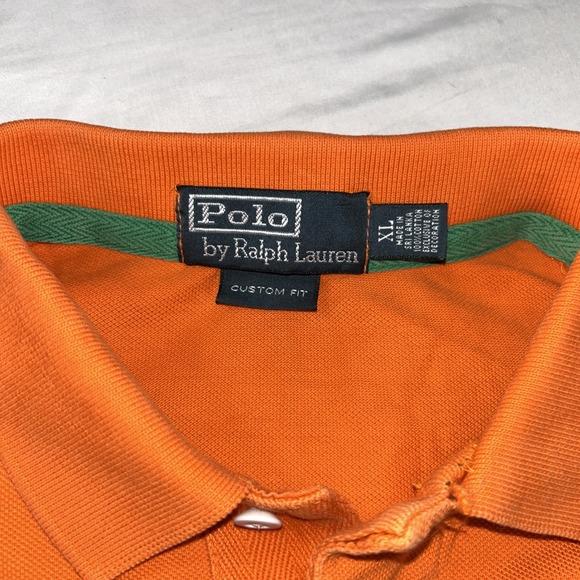 Polo Ralph Lauren Shirt Mens XL Orange Custom Fit Cotton #3 Logo Big Pony - Picture 2 of 11